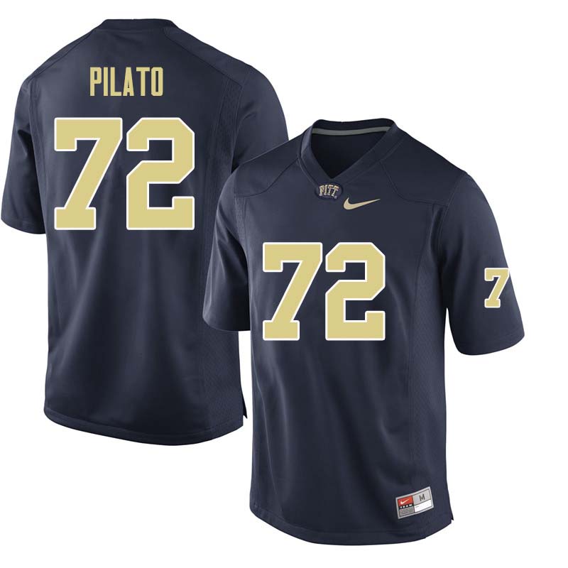 Men #72 Tony Pilato Pittsburgh Panthers College Football Jerseys Sale-Navy